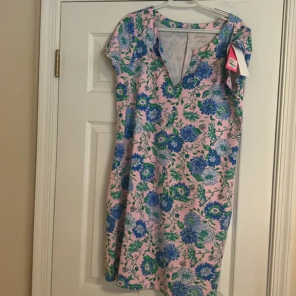 Lily Pulitzer Sophie Etta short sleeve dress conch shell pink rumor has it - Picture 2 of 6